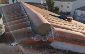 Toiture à Tarnos 40220 - Réfection de faîtage et travaux de maçonnerie de toit